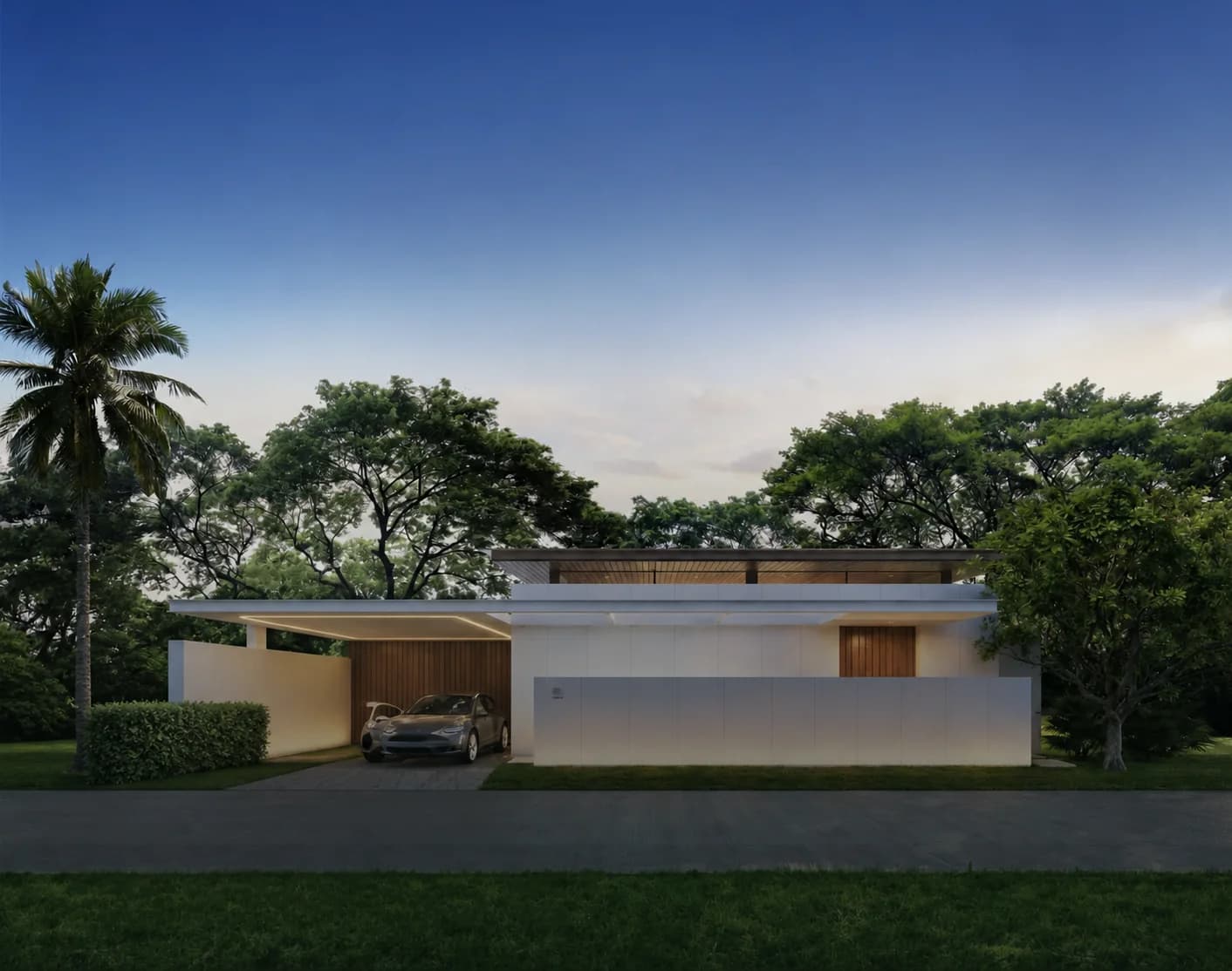 Illustrative tropical villa exterior for the developer profile